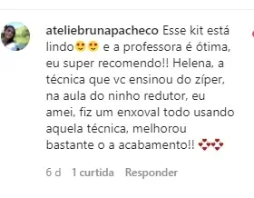 Comentário de aluna: a técnica do zíper melhorou bastante o acabamento